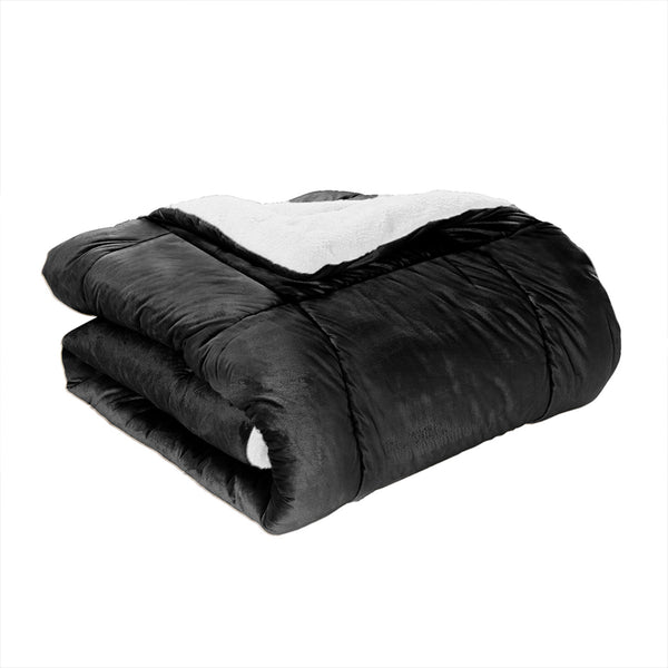 Elegant Comfort Elegant Comfort 3-Piece Micro-Suede Reversible Sherpa - Solid Color Design Comforter Set 3-Piece