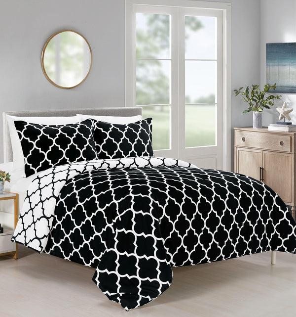 elegant comfort Elegant Comfort 3-Piece Moroccan Trellis Reversible Comforter Set 3-Piece