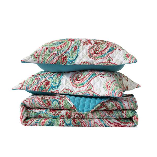 Elegant Comfort Elegant Comfort 3-Piece Paisley Quilted Reversible Bedspread Coverlet Set 3-Piece