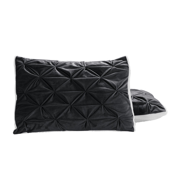 Elegant Comfort Elegant Comfort 3-Piece Pinch Pleated Micro-Suede Reversible Sherpa - Comforter Set 3-Piece