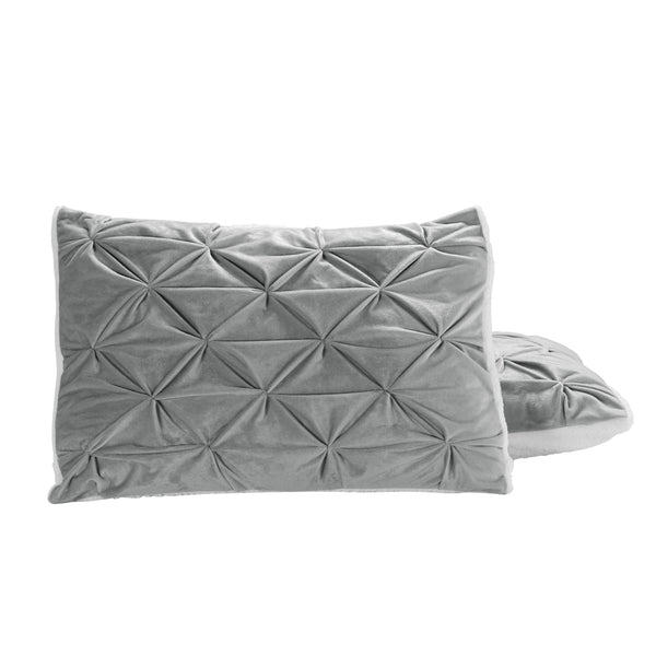 Elegant Comfort Elegant Comfort 3-Piece Pinch Pleated Micro-Suede Reversible Sherpa - Comforter Set 3-Piece