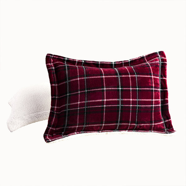 Elegant Comfort Elegant Comfort 3-Piece Plaid Micro-Suede Reversible Sherpa - Comforter Set 3-Piece