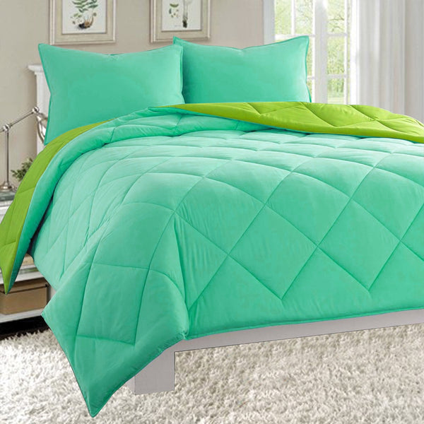 Elegant Comfort Elegant Comfort 3-Piece Reversible Diamond Stitched Comforter & Shams 3-Piece