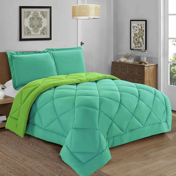 elegant comfort Elegant Comfort 3-Piece Reversible Diamond Stitched Comforter & Shams 3-Piece