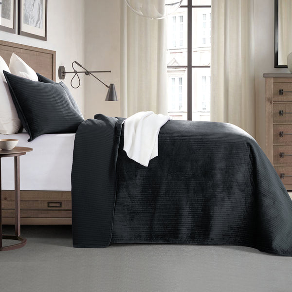 Elegant Comfort Elegant Comfort 3-Piece Velvet Corduroy Stripe Quilted Bedspread Coverlet Set 3-Piece
