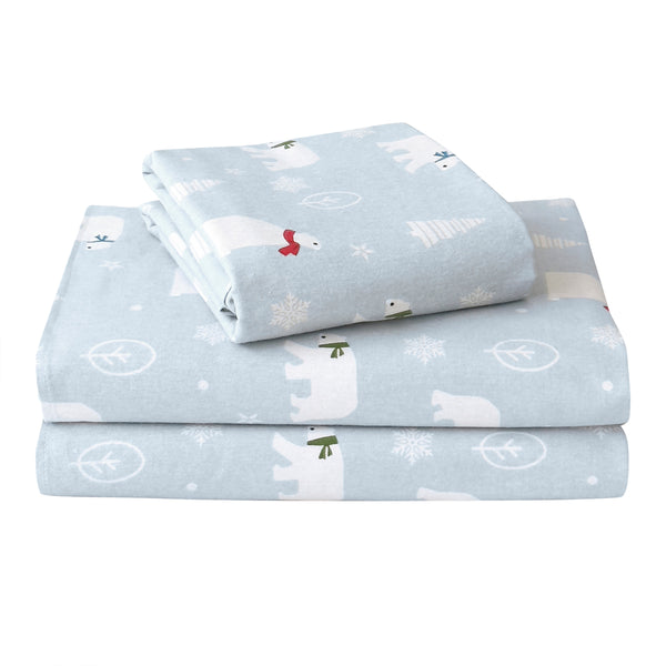 Elegant Comfort Elegant Comfort 4-Piece Holiday Cotton Flannel Sheet Set - 100% Turkish Cotton 4-Piece