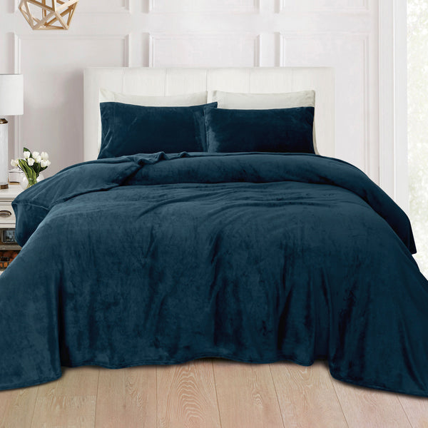 Elegant Comfort Elegant Comfort 4-Piece Velvet Plush Flannel Sheet Set 4-Piece