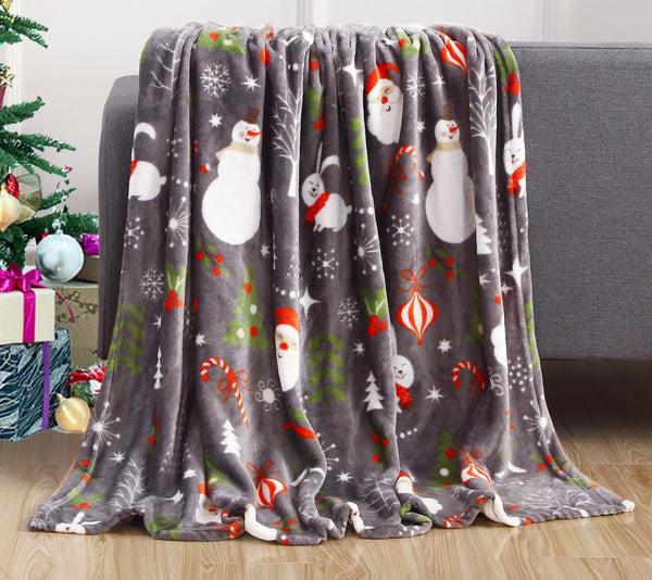 Elegant Comfort Elegant Comfort 50" X 60" Holiday Velvet Plush Blanket Throw - 50 X 60 Inches