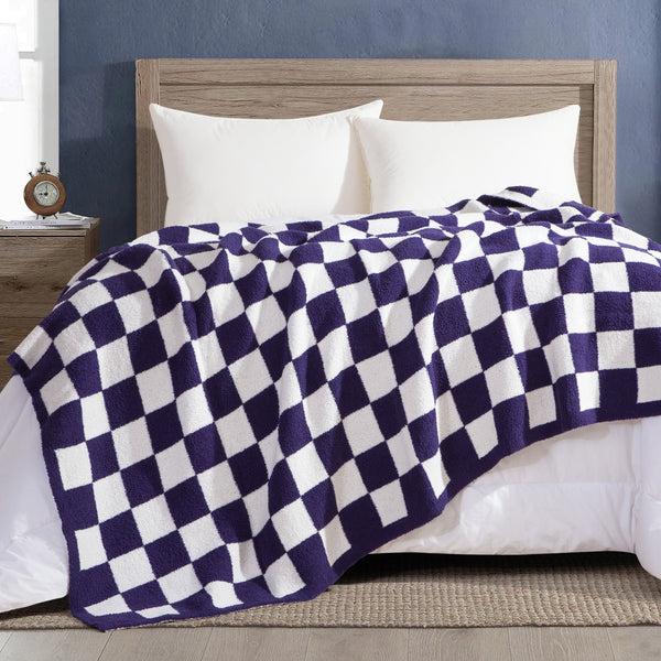 Elegant Comfort Elegant Comfort 50" X 70" Ultra Soft Checkered Knitted Throw Blanket Throw