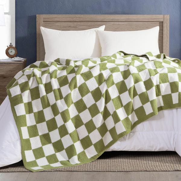 Elegant Comfort Elegant Comfort 50" X 70" Ultra Soft Checkered Knitted Throw Blanket Throw