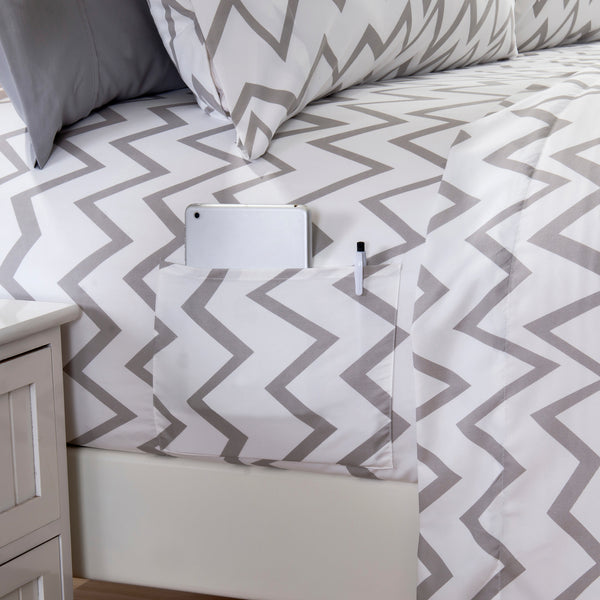 Elegant Comfort Elegant Comfort 6-Piece Chevron Pattern - Soft As A Hotel Premium Quality Sheet Set 6-Piece
