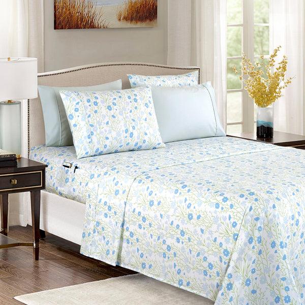 elegant comfort Elegant Comfort 6-Piece Floral and Stripe Pattern Sheet Set - Soft as a Hotel Premium Quality Bedding 6-Piece
