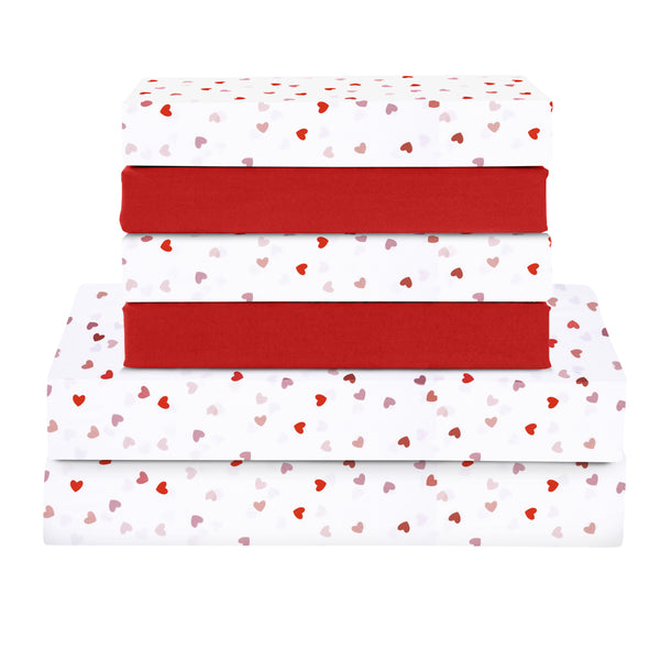Elegant Comfort Elegant Comfort 6-Piece Heart Pattern Valentina Sheet Set - Soft As A Hotel Premium Quality Bedding 6-Piece