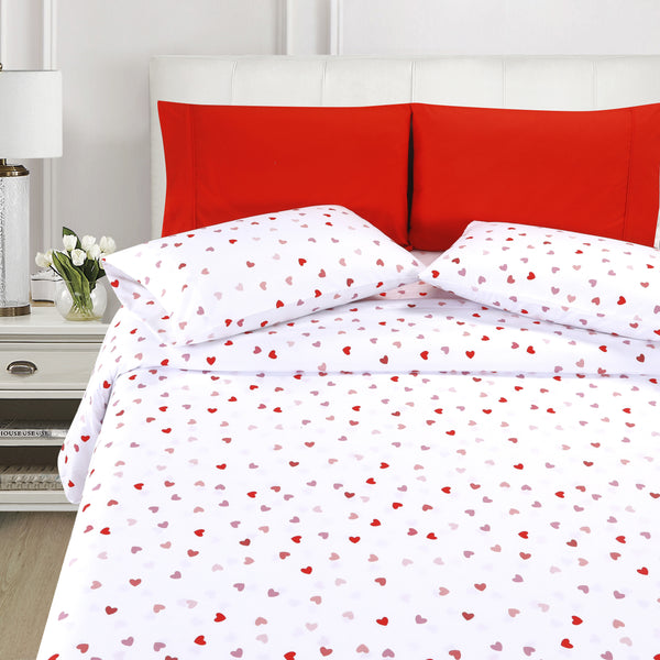 Elegant Comfort Elegant Comfort 6-Piece Heart Pattern Valentina Sheet Set - Soft As A Hotel Premium Quality Bedding 6-Piece
