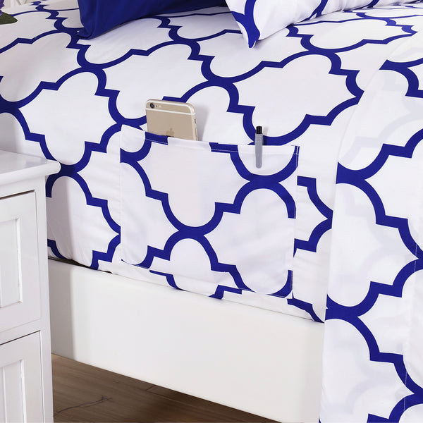 Elegant Comfort Elegant Comfort 6-Piece Moroccan Trellis Printed Pattern - Soft As A Hotel Premium Quality 6-Piece