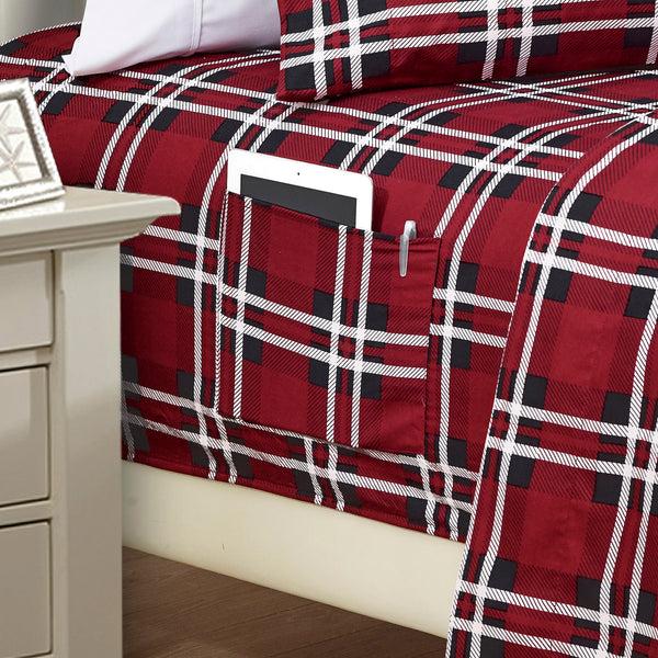 Elegant Comfort Elegant Comfort 6-Piece Plaid Pattern Bed Sheet Set - Soft As A Hotel Premium Quality 6-Piece