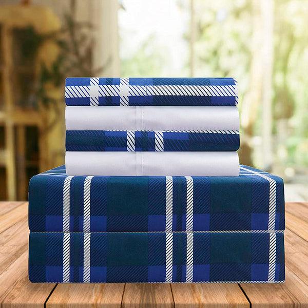 Elegant Comfort Elegant Comfort 6-Piece Plaid Pattern Bed Sheet Set - Soft As A Hotel Premium Quality 6-Piece