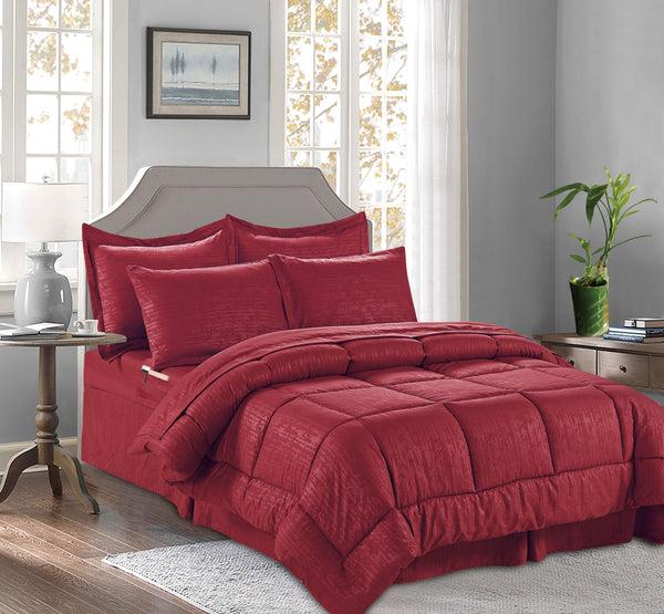 Elegant Comfort Elegant Comfort 8-Piece Bamboo Floral Pattern Comforter Set- Includes 4-Piece Sheet Set With Double Sided Storage Pockets 8-Piece