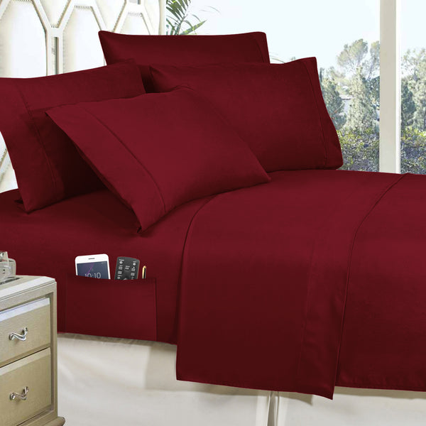 Elegant Comfort Elegant Comfort 8-Piece Lodge Plaid And Patch Reversible Comforter Set - Includes 4-Piece Sheet Set With Double Sided Storage Pockets 8-Piece