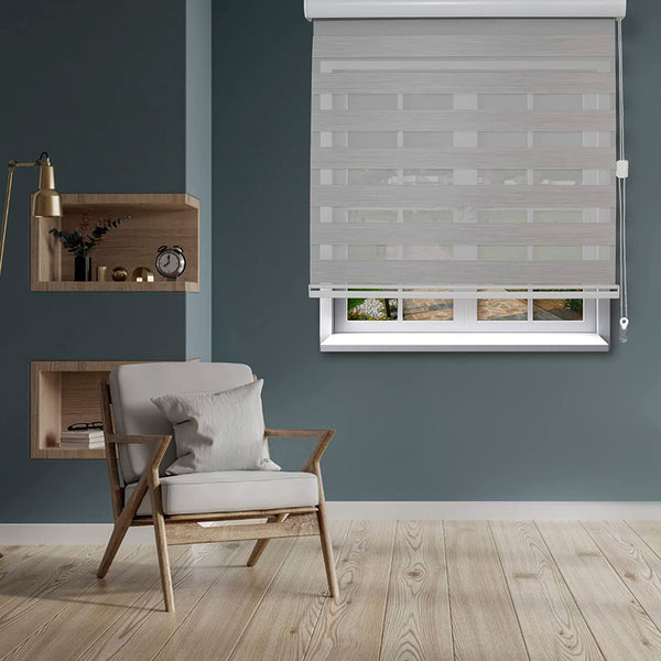 Elegant Comfort Elegant Comfort Corded Zebra Blinds Dual Layer Window Treatments Sheer Light Control