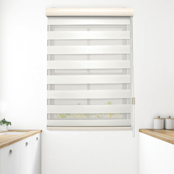 elegant comfort Elegant Comfort Corded Zebra Blinds Dual Layer Window Treatments Sheer Light Control