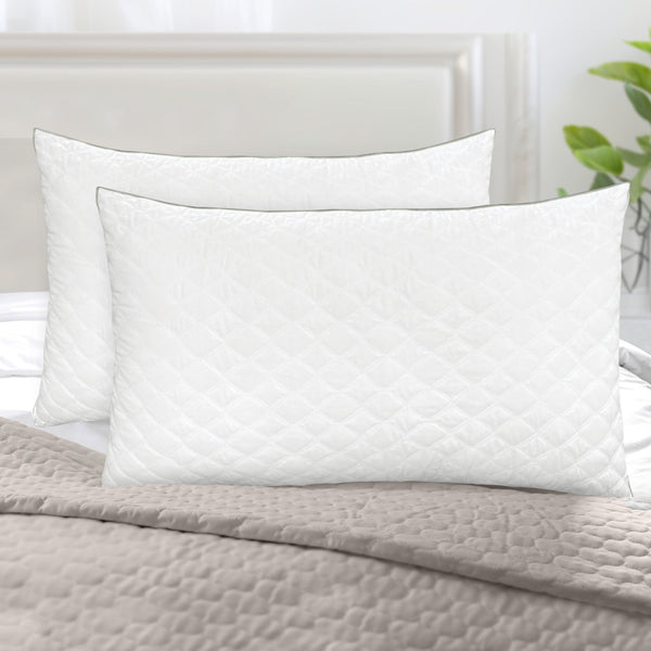 elegant comfort Elegant Comfort Diamond Stitched Quilted Hotel Pillows Goose-Down Alternative - Set of 2