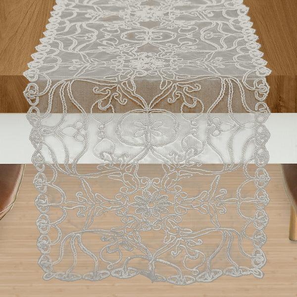 elegant comfort Elegant Comfort Embroidery Ingrid Table Runner