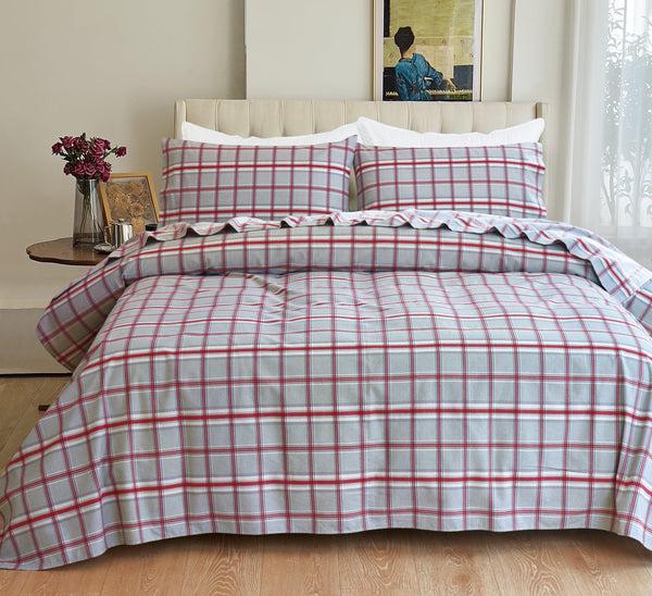 Elegant Comfort Elegant Comfort Flannel Plaid - 100% Turkish Cotton Flannel 4-Piece Flannel Sheet Set 4-Piece