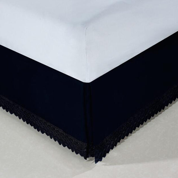 Elegant Comfort Elegant Comfort Lace Fringe Bed Skirt - 15 Inch Drop - Elevate Your Bed