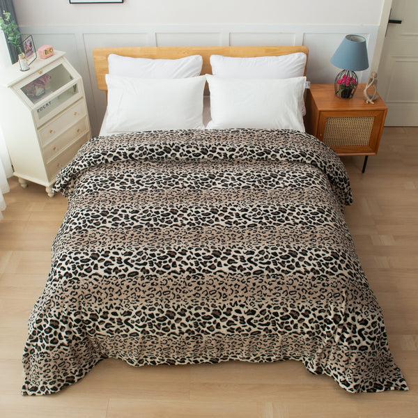 Elegant Comfort Elegant Comfort Leopard Printed Velour Fleece Blanket Animal Print Design - Velvety Feel Blanket
