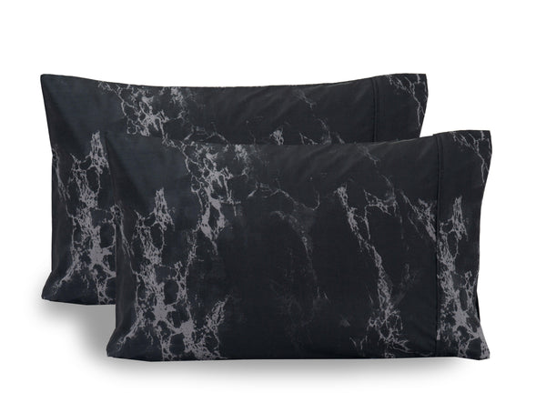 elegant comfort Elegant Comfort Marble Printed Pattern - Set of 2 Pillowcases Pillowcases