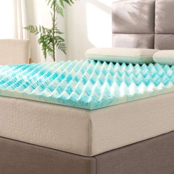 elegant comfort Elegant Comfort Memory Foam Cooling Gel-Infused Egg Crate Mattress Topper CertiPUR Certified