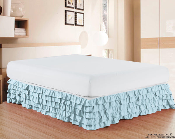 elegant comfort Elegant Comfort Multi-Ruffle Bed Skirt - 15 inch Drop - Classy Bed skirt Bed Skirts
