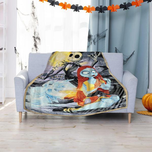 elegant comfort Elegant Comfort Nightmare Before Christmas Printed Reversible Blanket Oversized Couch - Queen Blanket Blanket