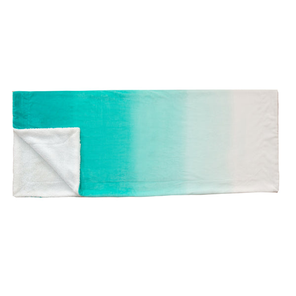 Elegant Comfort Elegant Comfort Ombre Printed - Sherpa Backed Plush Throw Blankets - 50 X 60 Inches Throw