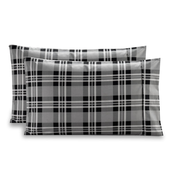 elegant comfort Elegant Comfort Plaid Printed - Set of 2 Pillowcases Pillowcases