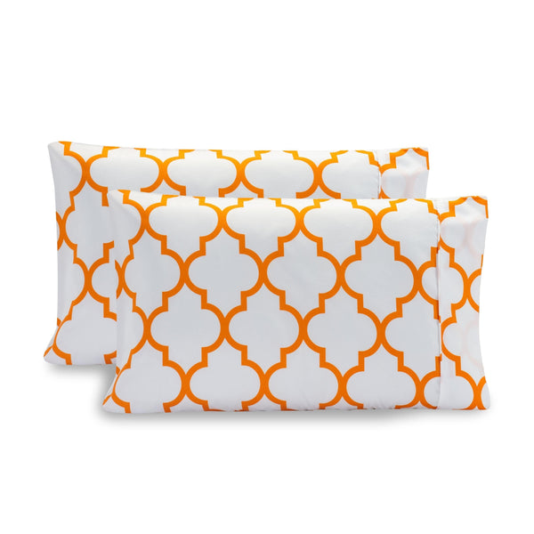 elegant comfort Elegant Comfort Quatrefoil - Moroccan Trellis Pattern - Set of 2 Pillowcases Pillowcases