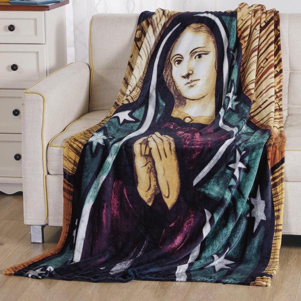elegant comfort Elegant Comfort Religious Flannel Fleece Throw Blanket - Velvet Feel 50 x 70 inches Throw