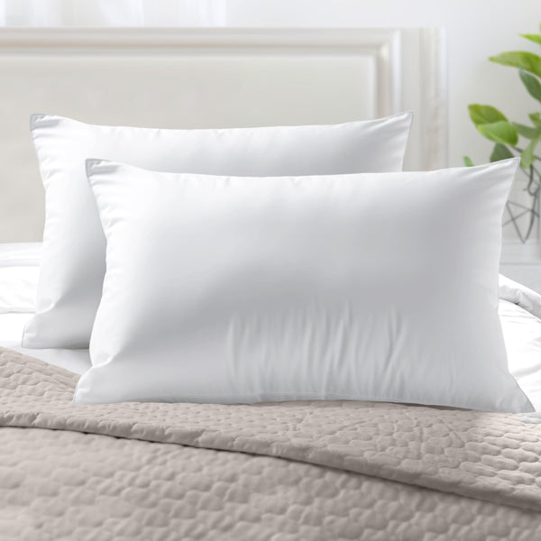 elegant comfort Elegant Comfort Retreat Solid Cotton Shell Hotel Pillows Gel-Infused Filling - Set of 2