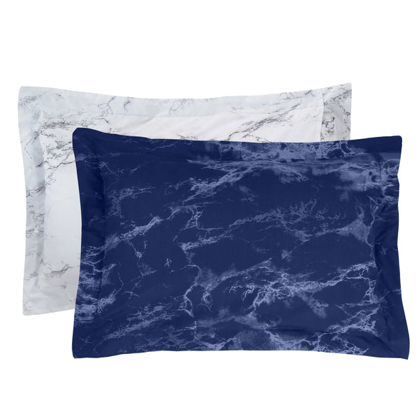 Elegant Comfort Elegant Comfort Reversible 10-Piece Marble Print Comforter Set Includes 6-Piece Sheet Set With Double Sided Storage Pockets 10-Piece