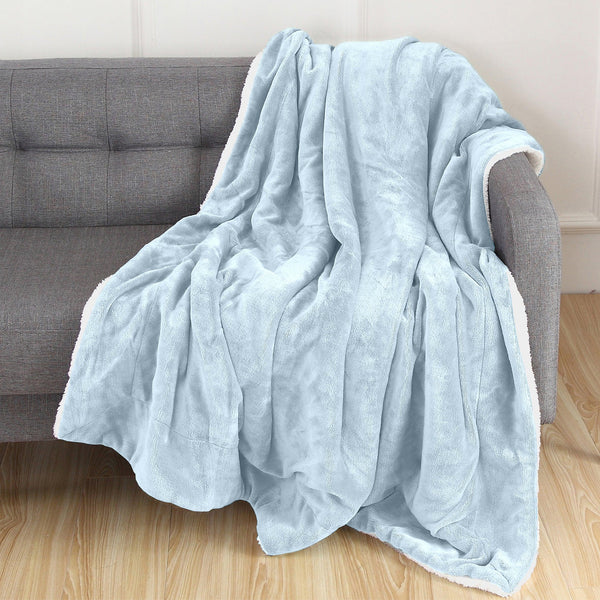 elegant comfort Elegant Comfort Reversible Sherpa Throw Blanket - Sherpa Back Throw Blanket Throw
