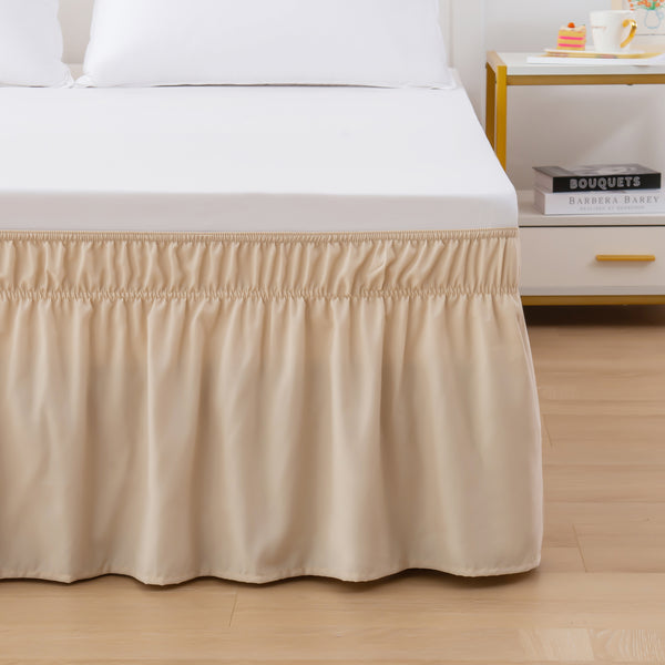 Elegant Comfort Elegant Comfort Ruffle Bed Skirt - Around Style Elastic Bed Wrap - 16 Inch Drop