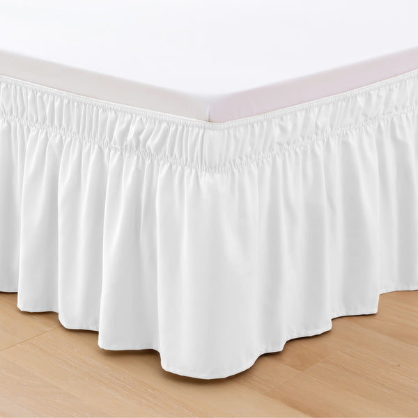 Elegant Comfort Elegant Comfort Ruffle Bed Skirt - Around Style Elastic Bed Wrap - 16 Inch Drop