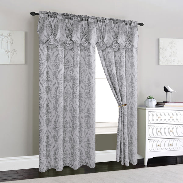 Elegant Comfort Elegant Comfort Set Of 2 Penelope Jacquard Look Curtain Panels - 54" W X 84" L