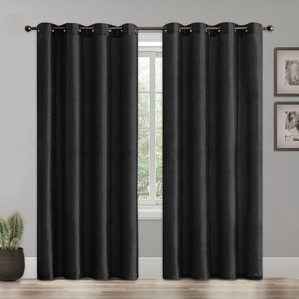 elegant comfort Elegant Comfort Set of 2 Room Darkening Grommet Top Curtains