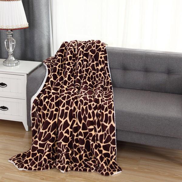 Elegant Comfort Elegant Comfort Velvet Plush Sherpa Throw 50" X 60" Velvet Feel - Sherpa Back Throw Blanket