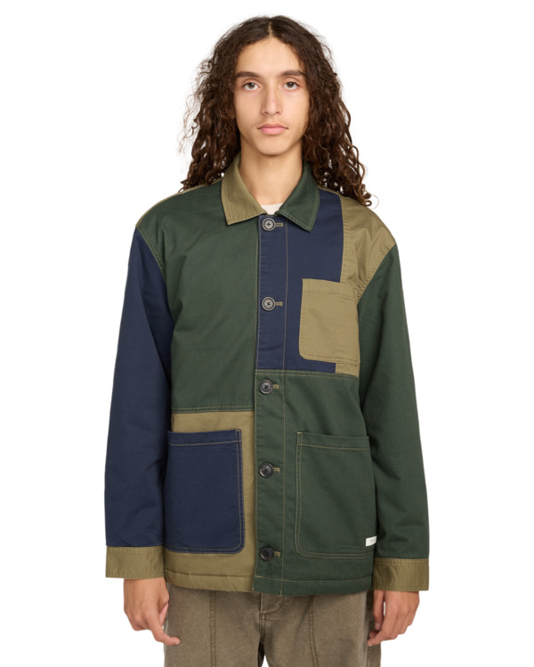 Element Crossroads Patchwork Overshirt - Padded Overshirt For Men