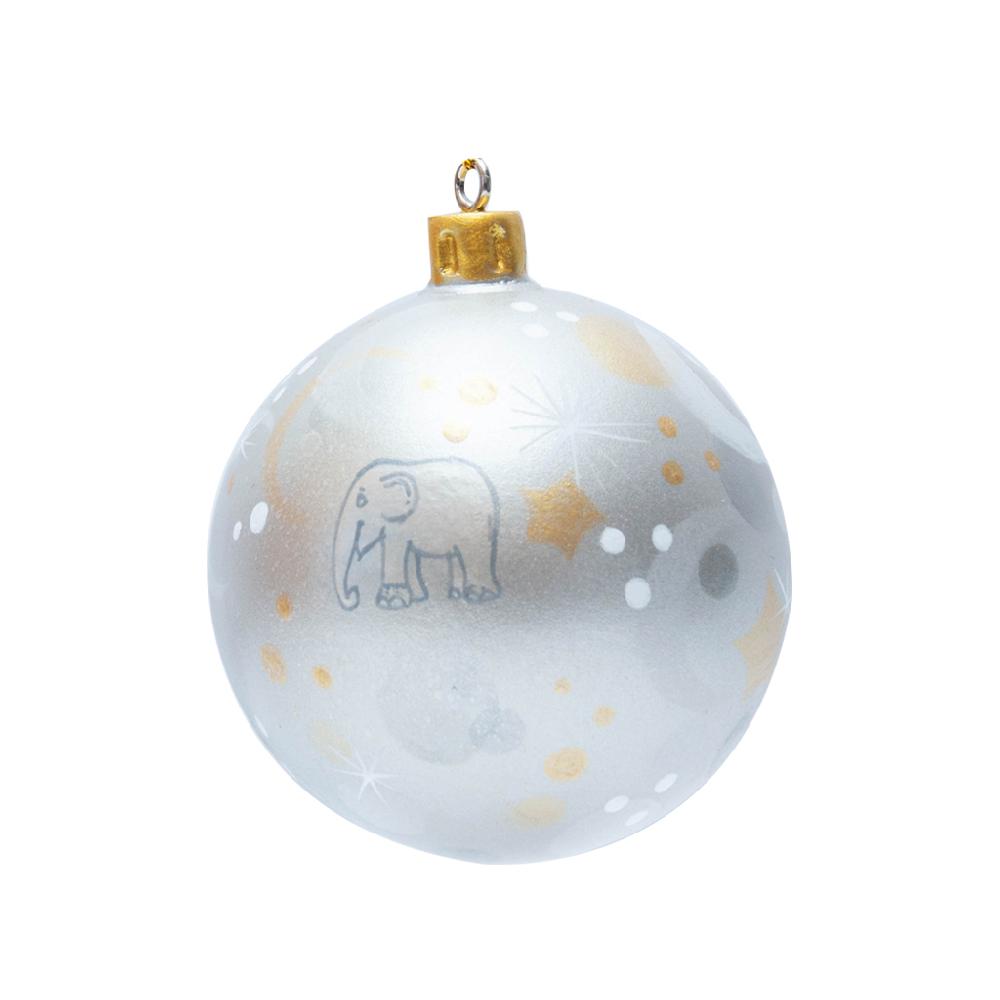 elephant parade ChristmasBauble Sparkling Celebration Silver