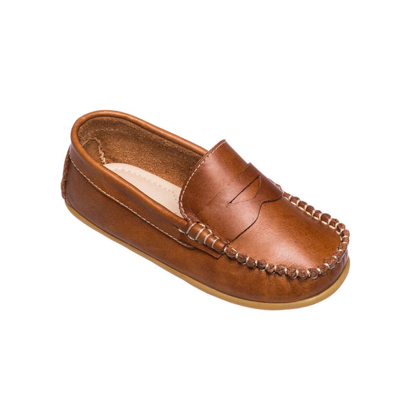 Elephantito Alex Driver Toddlers Natural Brown Shoes