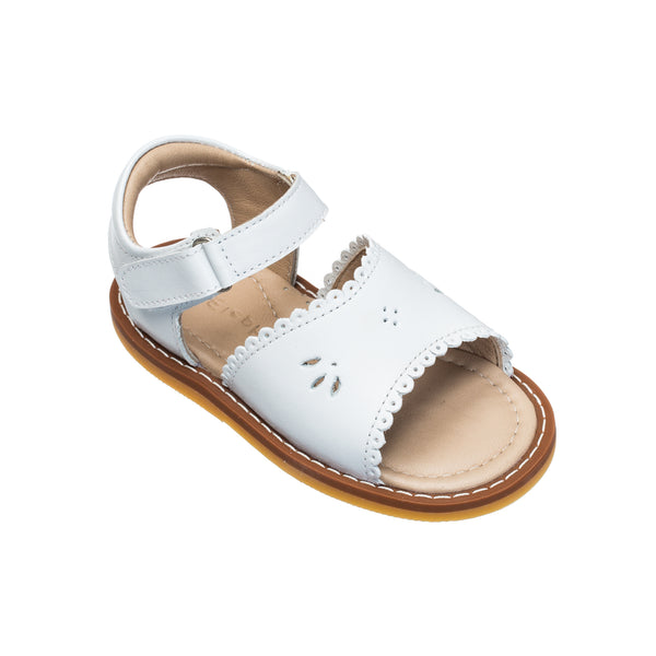 Elephantito Classic Sandal With Scallop Toddler White Shoes